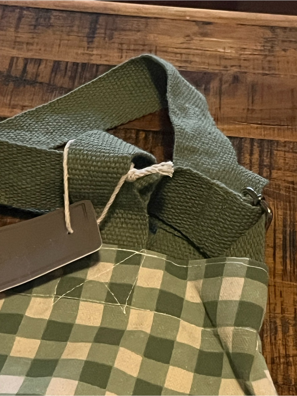 Green Gingham Tote w/ ajustable shoulder strap NWT - Picture 7 of 16